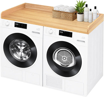 ROYXEN Washer Dryer Countertop, Laundry Countertop Solid Wood, Countertop for All Front-Loaded Washing Machine and Dryer, Extra Room for Laundry Room, Oak