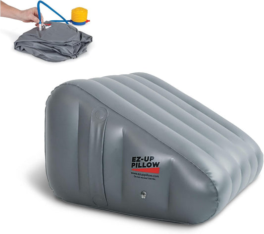 EZ Up Leg Elevation Wedge Pillow for Swelling after Surgery | Inflatable Leg Elevation Pillow with Foot Pump | Surgery Recovery, Circulation & Swelling Relief for Leg, Knee, Hip and Back