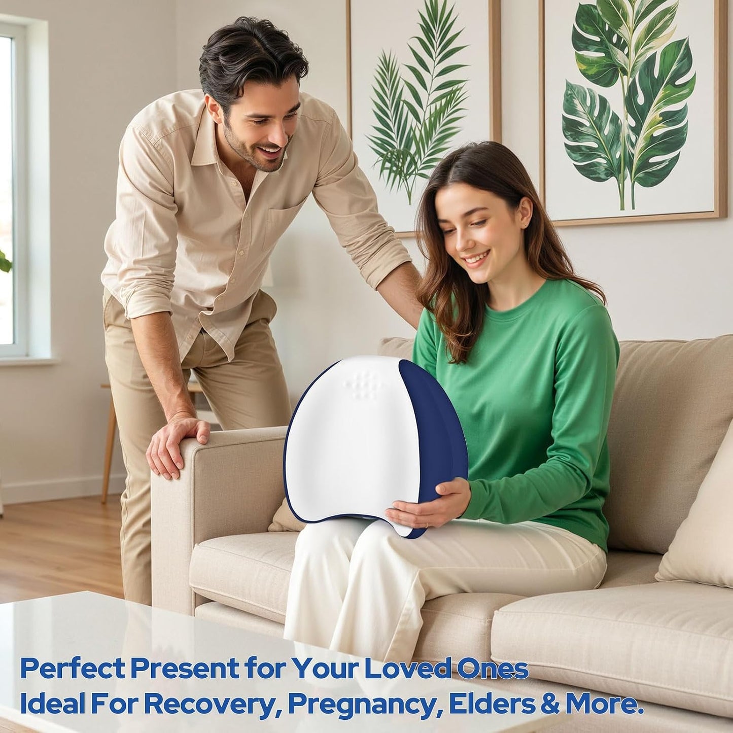 Knee Pillow for Side Sleepers, Memory Foam Leg Pillow, Blue | Ergonomic Leg Pillow for Side Sleeping, Heart-Shape Knee Wedge Pillow, Breathable Leg Elevating Pillow for Hip, Joints