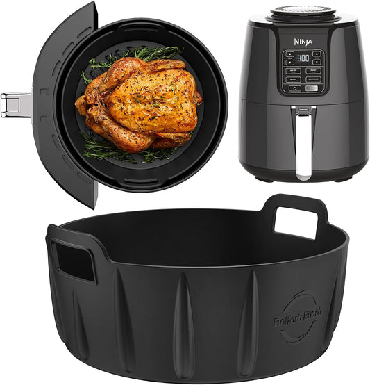 Premium Silicone Liner for Ninja 4 QT AF101 | Strong and Long‑lasting 0.1inch Thickness | 0.3inch high Silicone Lines on Base for AirFlow | Specially Designed for Circular AF101 Air Fryer