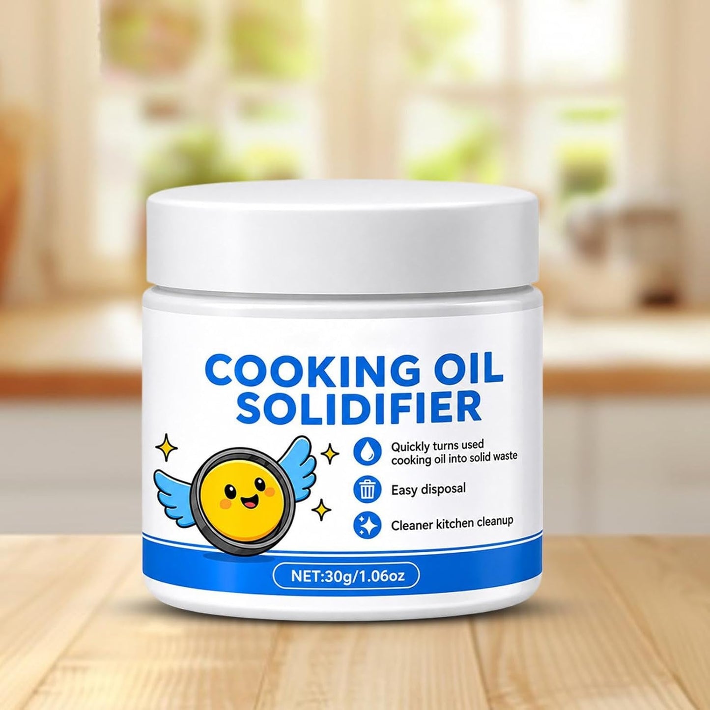 Natural Oil Solidifier Powder 30ml Fast Acting Kitchen Grease Remover Aid | Solidifies Used Frying Oil for Easy Disposal, Ideal for Deep Fryer, Pan, Grill, Oven, Stove, Restaurant & Household Kitchens