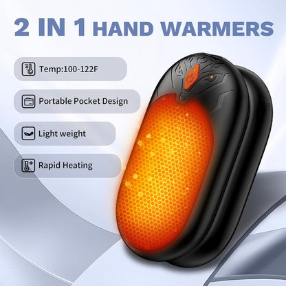 Hand Warmers Rechargeable 2 Pack, Electric Hand Warmer Up to 24Hrs, Wolf-Shape, Portable Reusable HandWarmer, Winter Gifts for Camping, Hunting, Fishing, Christmas