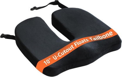 Large Pressure Relief Office Car Seat Cushion,10-Inch Extended U-Cutout