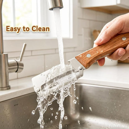 Multi-Functional Vegetable Peeler for Kitchen with Wooden Handle and Bottle Opener, 2 in 1 Stainless Steel Veggie Peeler Kitchen Gadgets Tool for Fruit Potato Pumpkin Apple Carrot Papaya