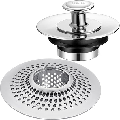LEKEYE Drain Hair Catcher/Bathtub Shower Drain Hair Trap/Strainer Stainless Steel Drain Protector(Patented Product) | Stainless Steel