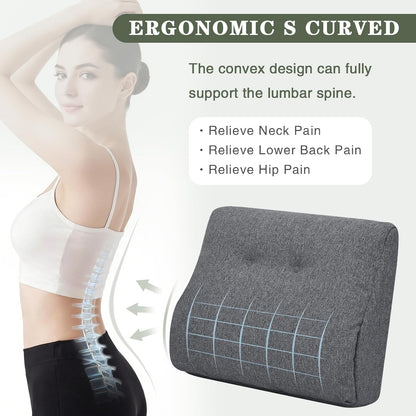 baibu Patented Dual-Layer Memory Foam Lumbar Pillow for Recliner, Brown