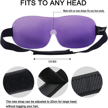 PrettyCare 3D Sleep Mask 2 Pack,Eye Mask for Side Sleeper 3D Contoured Sleeping Mask Blackout Out for Men- Blindfold Airplane with Ear Plugs, Night Masks with Travel Bag (Black&Blue)