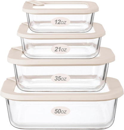 Glass Food Storage Containers with Glass Lids, Microwave Safe Food Container Set, Aitight Meal Prep Container Set, BPA Free, 2 extra Colanders, LeakProof, 2 Pack of 60oz