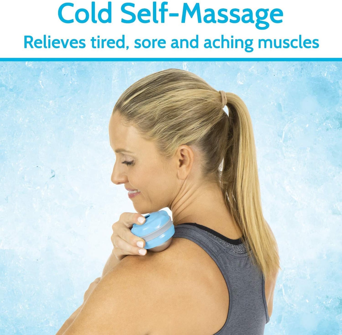Arctic Flex Cold Massage Roller Ball (2 Pack) - Cryoball Massage Hand Ice | Ball - Sore Muscle Cold Therapy - Deep Tissue Depuffer Pain Relief - Jaw Eye Ice Depuffing Tool for Migraine, Injury, Foot