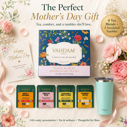VAHDAM, Assorted Herbal Tea Sampler (18 Tea Bags, 9 Flavors) Caffeine-Free, Non-GMO | Double Infusion, Individually Enveloped Tea Bags | Herbal Tea Assortmen