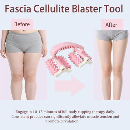 Cellulite Massage Tool,Anti Fascia Release Muscle Cellulite Roller | Lymphatic DrainageMassager Tools for Trigger Point Deep Tissue for Legs/Thighs/Butt/ Back (Blue)