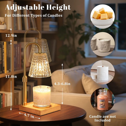 Hong-in Candle Warmer Lamp with Timer, House Warming Gifts New Home Decor | Dimmable & Adjustable Height, Electric Wax Warmer for Scented Wax Jar Candles,Gifts for Women Mom Sister