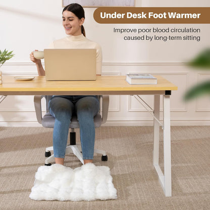 Electric Foot Warmer, Luxury Faux Fur Heating Pad for Feet Pain Relief Cramp, Heated Foot Warmer for Under Desk & Bed with 3 Heat Settings & 2H Auto-Off, ETL Certified, 20x22 Inch, Dark Grey