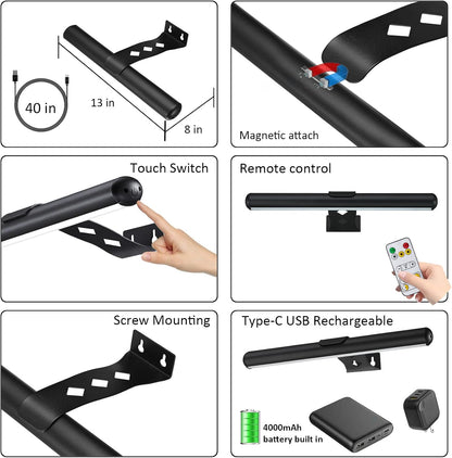 MIOBLUE Rechargeable Picture Lights with Remote,Full Metal Painting Light Display LED Battery Lamp with 3 Lighting Modes, Dimmable Dartboard Light with Timer for Frame Portrait Art