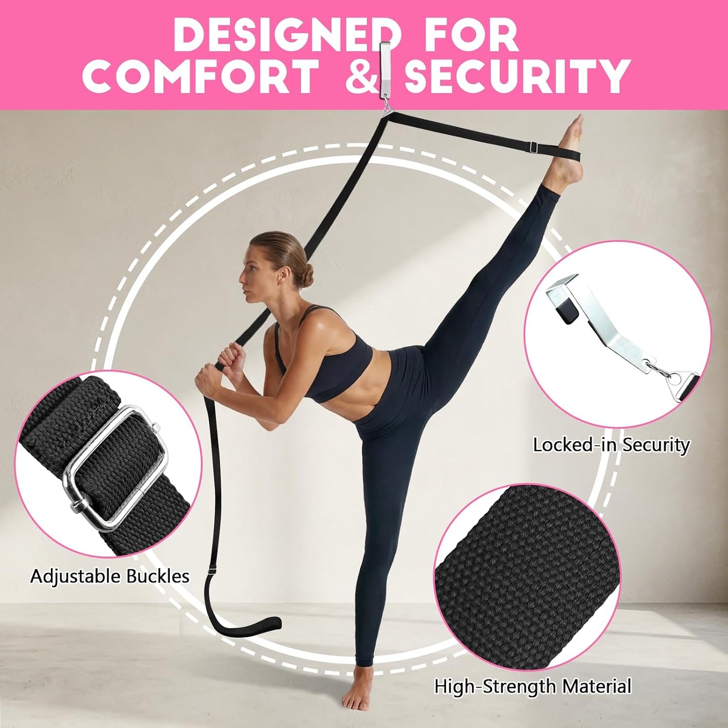 Stretching Strap with Door Anchor Improve Leg Flexibility for Splits
