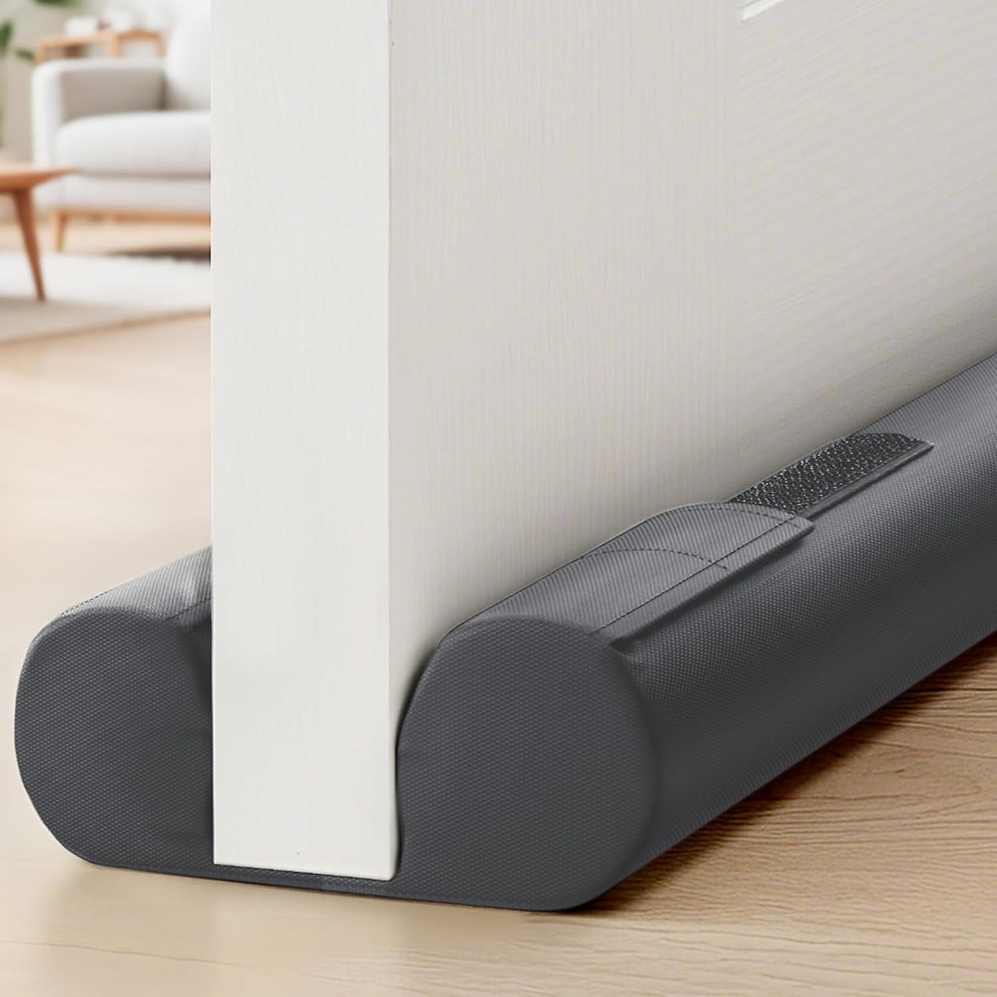 Door Draft Stopper, Under Door Draft Stopper for Bottom, 36 in, Black | Adjustable Size, Covers Gap up to 2.36 in, Easy Install, Blocks Cold air, Light, Reusable, for Bedrooms & Kitchen
