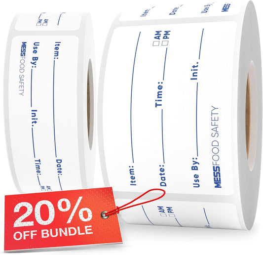 MESS Dissolvable Food Labels for Containers 1x3/2x3 500 Blank Kitchen Labels - Food Storage Labels - Removable Freezer Labels - Dissolvable Labels for Food Containers