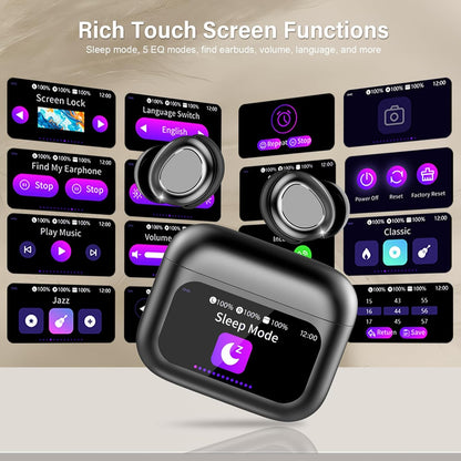 Sleep Earbuds Bluetooth 5.4 in Ear Touch Screen Sleep Headphones, Small Design Mini Sleep Earbuds for Side Sleepers with Sleep Mode, 48H Playtime Sleep Earphones Clear Calls, Rose