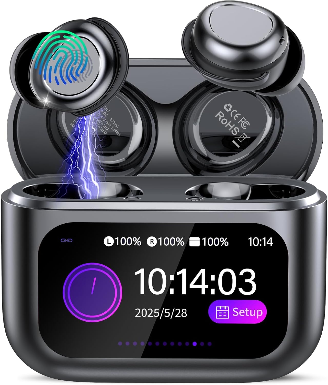 Sleep Earbuds Bluetooth 5.4 in Ear Touch Screen Sleep Headphones, Small Design Mini Sleep Earbuds for Side Sleepers with Sleep Mode, 48H Playtime Sleep Earphones Clear Calls, Rose