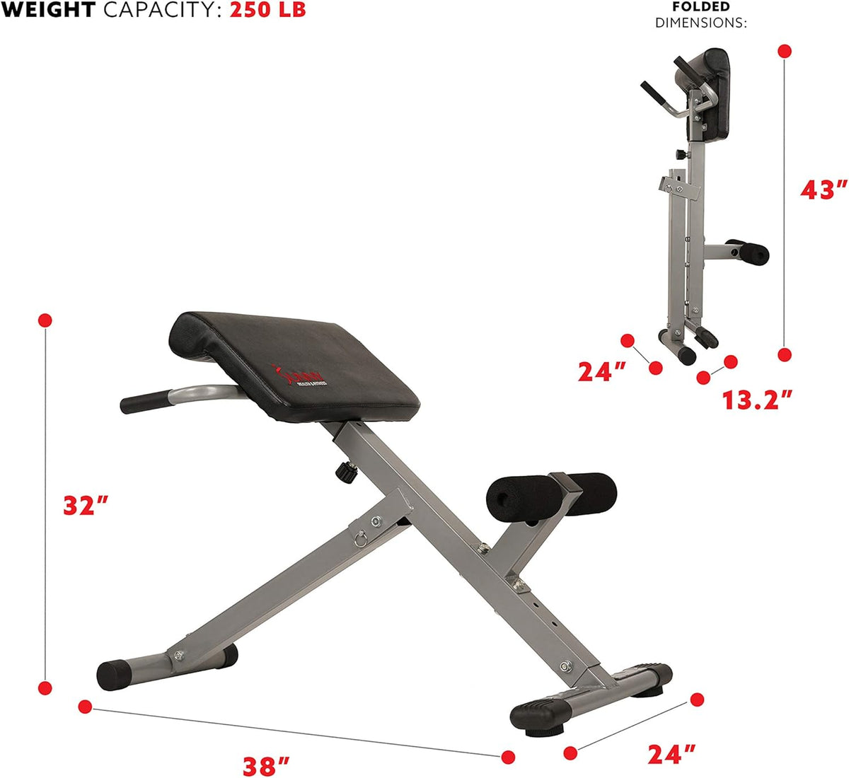 Sunny Health & Fitness Multi-Function Roman Chair