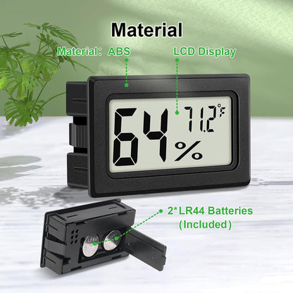 6-Pack Mini Hygrometer Indoor Humidity Meter, Mini Digital Thermometer Humidity Gauge Meter, Indoor Thermometer Hygrometer Monitor Fahrenheit (℉) for Reptile Thermostat, Jars Reptile, Fridge