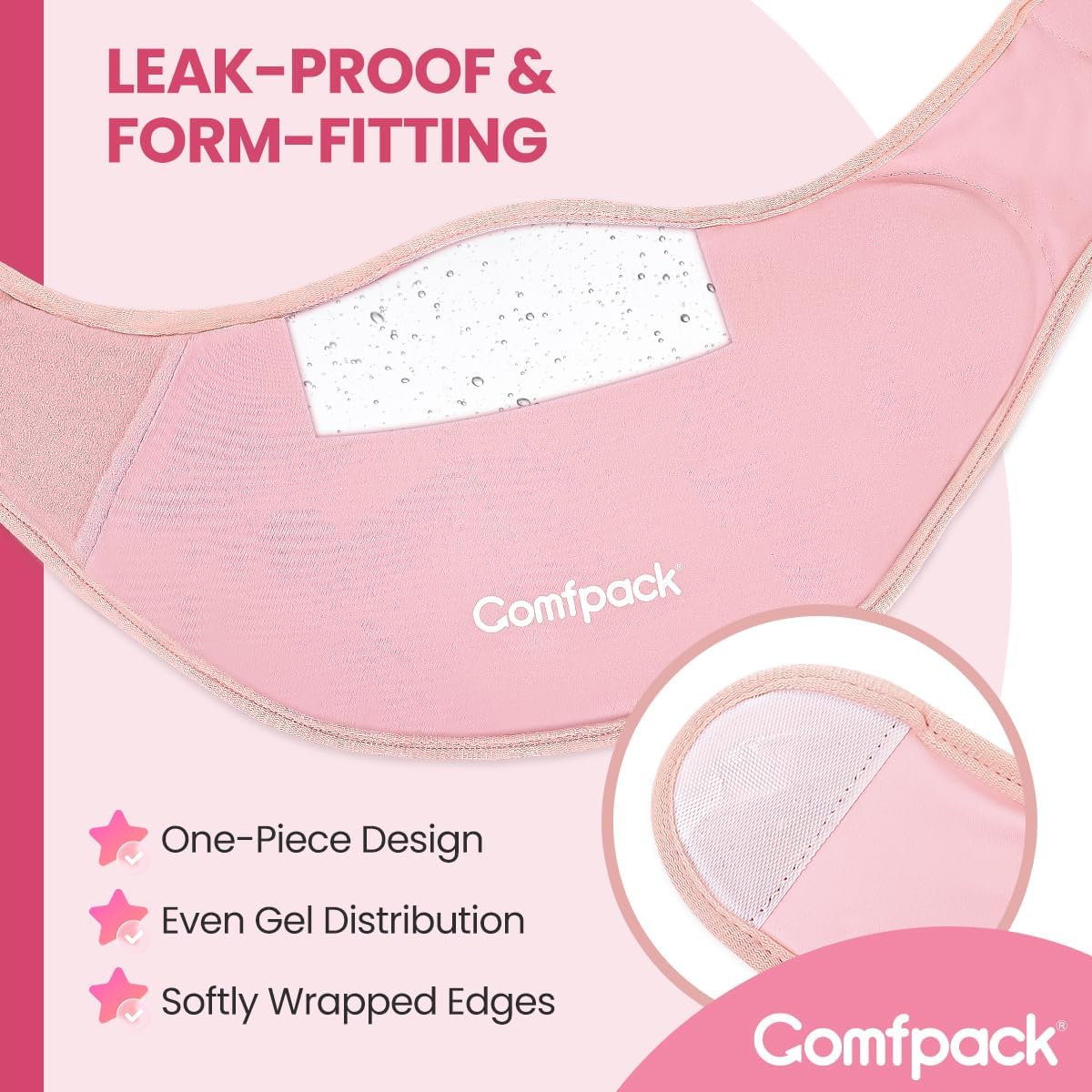 Comfpack Neck Ice Pack Wrap, Soft Gel Ice Packs for Neck Shoulder Reusable | Hot & Cold Compress Cold Pack for Surgery, Injuries, Swelling, Stiffness, Muscle Tension, Office Pressure