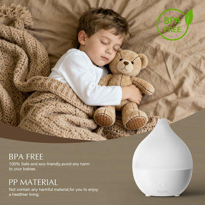 SALKING Essential Oil Diffuser, 100ml Small Aromatherapy Diffuser with Auto Shut-Off Function, Ultrasonic Diffusers for Essential Oils, Cool Mist Humidifier with Warm White Lights, for Office Home