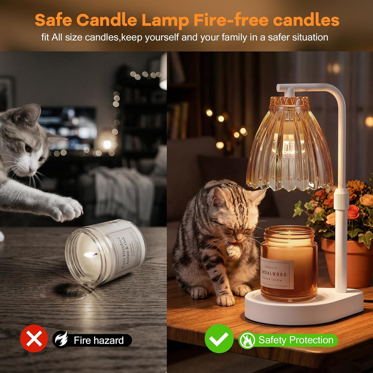 Gifts for Women, Candle Warmer Lamp with Adjustable Height, Timer & Dimmer, Birthday Gifts for Women, Elegant Gift Box & Greeting Card, Candle Lamp with 2 Bulbs for Home Decor/Bedroom/Office