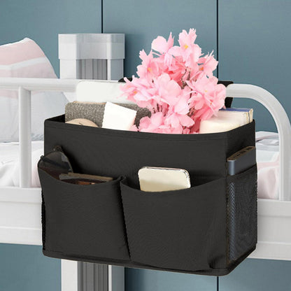 Bedside Caddy, Hanging Bed Organizer Storage Bag Pocket for Bunk and Hospital Beds, Bedside Caddy for Dorm Bed Headboards Bunk Hospital Beds Book Phone Magazine Holder (yellow)