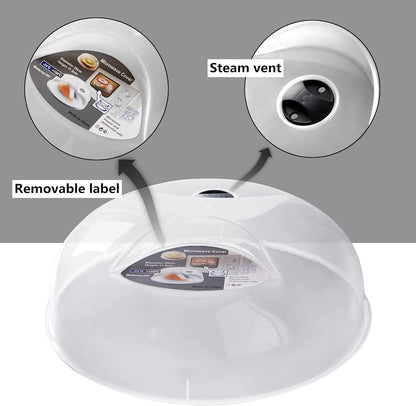 Large Microwave Cover for Food Easy Grip Microwave Splatter Cover Guard Lid with Steam Vent and BPA Free & 11.5 Inch, Dishwasher Safe