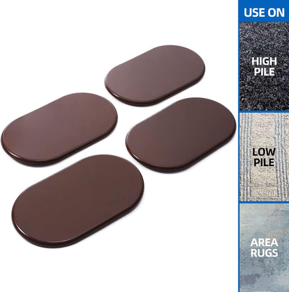 8 Pack Furniture Sliders, 9-1/2" x 5-3/4" Large Furniture Sliders for Carpeted Floors, Reusable Moving Pads Sliders for Heavy Furniture - Effortless Moving and Surface Protection