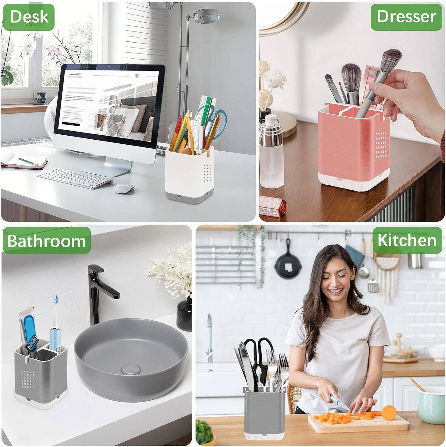 Boperzi Toothbrush Holders, Kids Toothbrush Holder with Drainage, Detachable Anti-Slip Electric Toothbrush Holder, Toothpaste Organizer Storage Caddy for Bathroom Countertop, Shower, Kitchen, Vanity