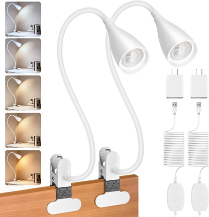 Reading Light for Book in Bed,Clip on Light Reading Lamp with Adapter Black