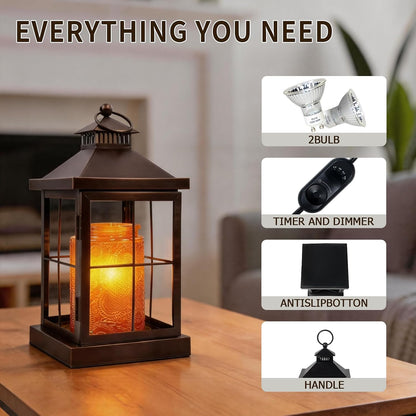 2026 New Candle Warmer Lamp with Timer,Compatible with 3 Wick Candles Jars,Vintage Candle Warmer Lantern Lamp,Dimmable Farmhouse Candle Lamp Warmer,Fully Enclosed and Hanging Up Designed
