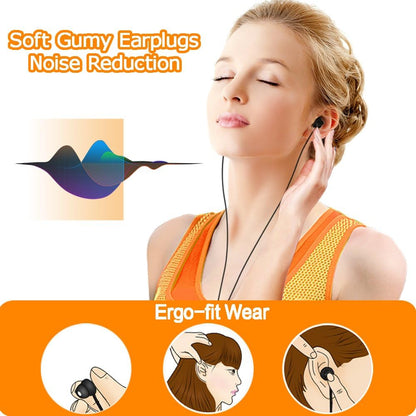 MAXROC Sleep Earplugs - Noise Isolating Ear Plugs Sleep Earbuds Headphones with Unique Total Soft Silicone Perfect for Insomnia, Side Sleeper, Snoring, Air Travel, Meditation & Relaxation(Black)