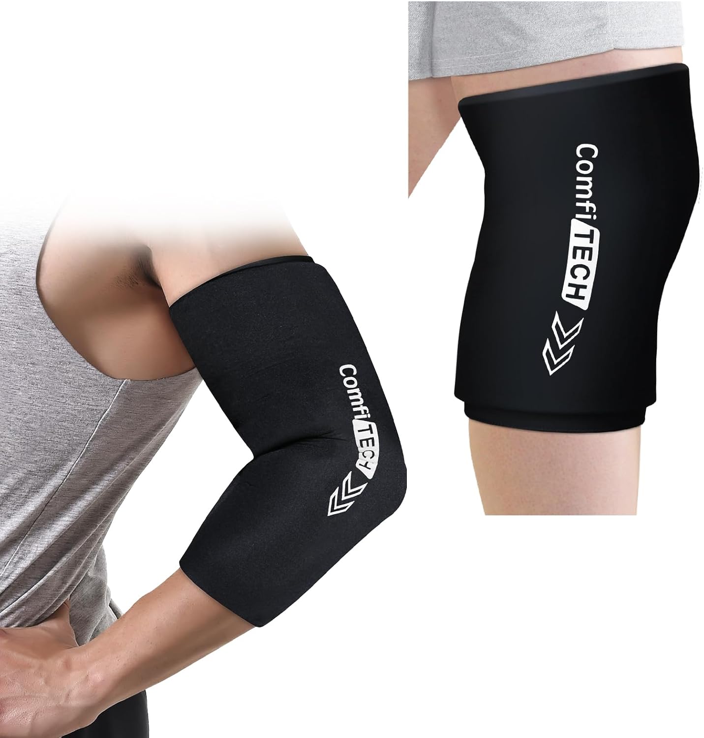 ComfiTECH Elbow Ice Pack Wrap for Arm, Knee & Calf, Flexible Ice Sleeve, L | Multi-Use Gel Ice Sleeve for Tennis Elbows, Golfers Arm, Reusable Cold Compression for Elbow Joint & Muscle Relaxation