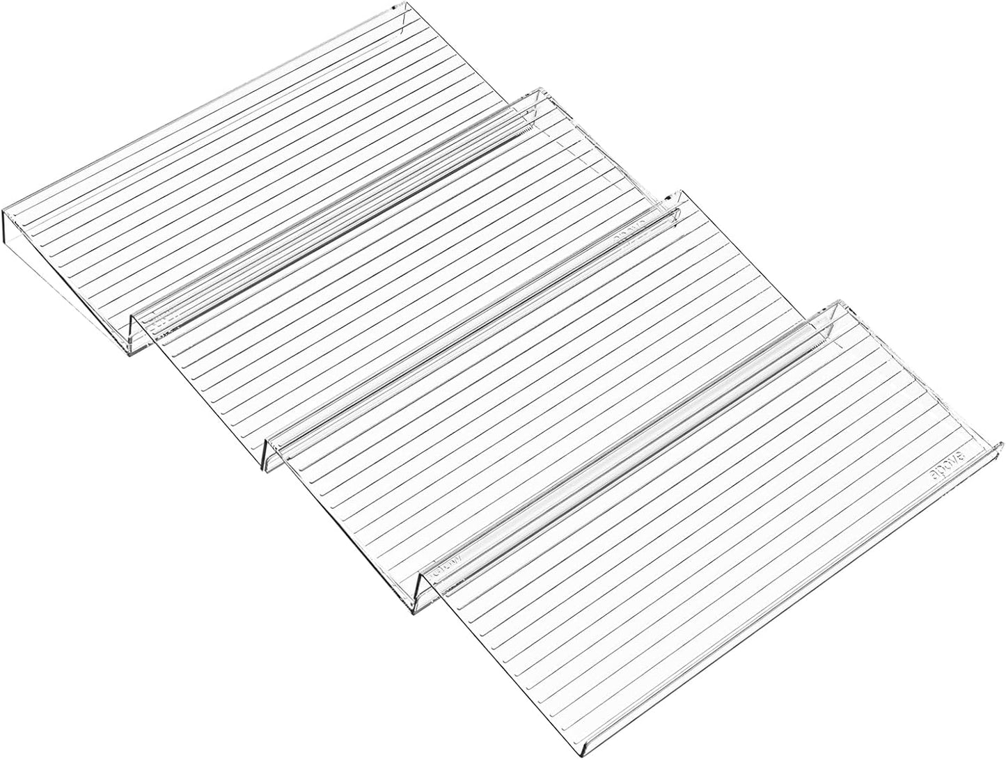 8 Pack Adjustable In Drawer Spice Organizer - Expandable From 11'' to 22'' - Acrylic Drawer Seasoning Organizer,Clear Spice Organization Tray for Cabinet Drawers Condiment,Nail Polish and Jar