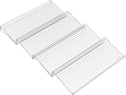 8 Pack Adjustable In Drawer Spice Organizer - Expandable From 11'' to 22'' - Acrylic Drawer Seasoning Organizer,Clear Spice Organization Tray for Cabinet Drawers Condiment,Nail Polish and Jar