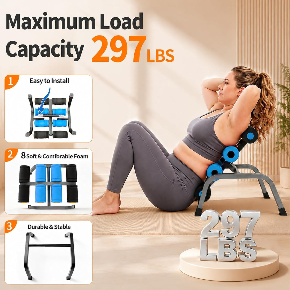 Mini Inversion Table, Spinal Decompression Table Rollers