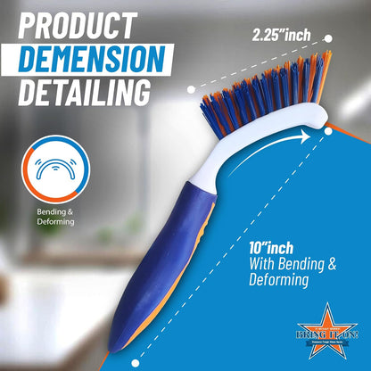 Bring It On Grout Cleaning Brush 2-Pack – Crevice Cleaning Brush with Stiff Nylon Bristles, 8-Inch Heavy-Duty Scrub Brush for Tile, Grout, Shower, Bathroom, Kitchen, Corners & Tight Spaces