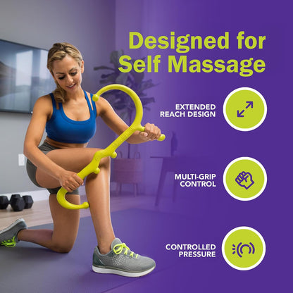 GoFit Muscle Self Massage Hook – Ergonomic Massage Wand for Targeted Muscle Relief, Deep Tissue Trigger Point Therapy, and Myofascial Release