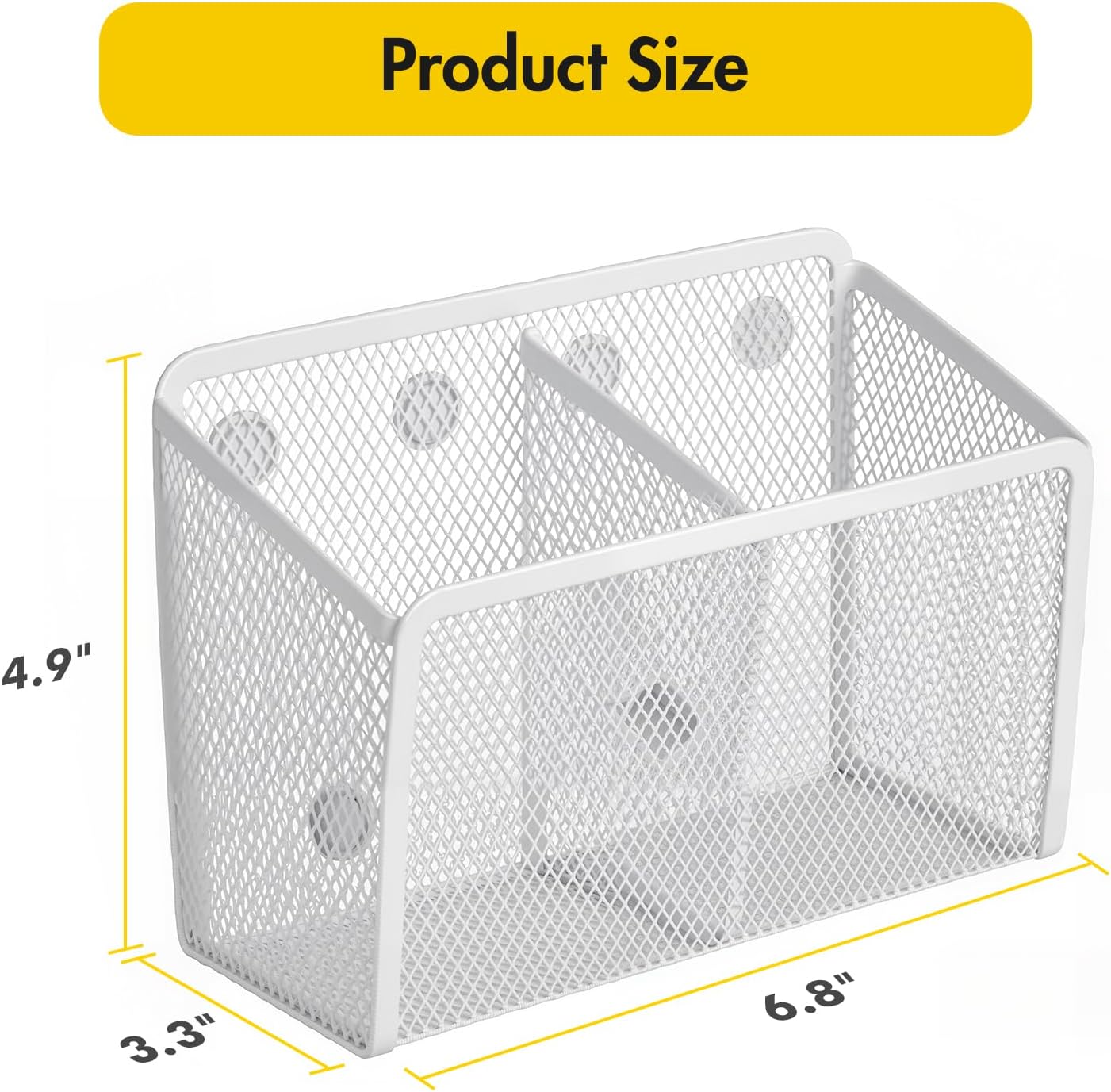 BEYGORM Magnetic Dry Erase Marker Holder for Whiteboard, Locker Organizer | Mesh Non-slip Pen & Pencil Holder for Refrigerator, Basket for Classroom, School &Office (Black, 1-Pack)