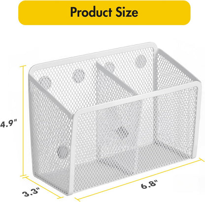 BEYGORM Magnetic Dry Erase Marker Holder for Whiteboard, Locker Organizer | Mesh Non-slip Pen & Pencil Holder for Refrigerator, Basket for Classroom, School &Office (Black, 1-Pack)