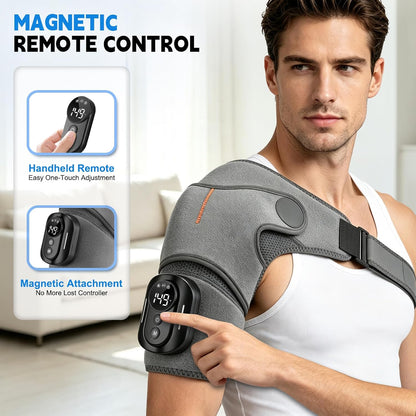 Cordless Shoulder Massager with Heat and Vibration, 3 Heat & 3 Vibration