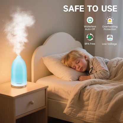 URPOWER 300mL Essential Oil Diffusers for Home Aromatherapy Diffuser | Up to 10 Hrs High/Low Mist Settings Quiet Diffuser Oil Machine Humidifiers Ideal for Bedrooms Living Rooms & Home Offices