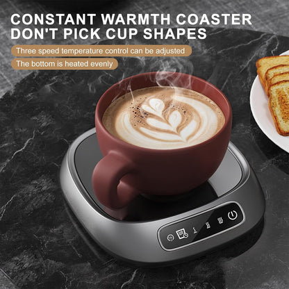 Mug Warmer, 10W Coffee Cup Warmer for Desk with Digital Display, 1-8H Timer Auto Shut Off, Smart Electric Coffee Heating Plate, Ideal Gifts for Women Men