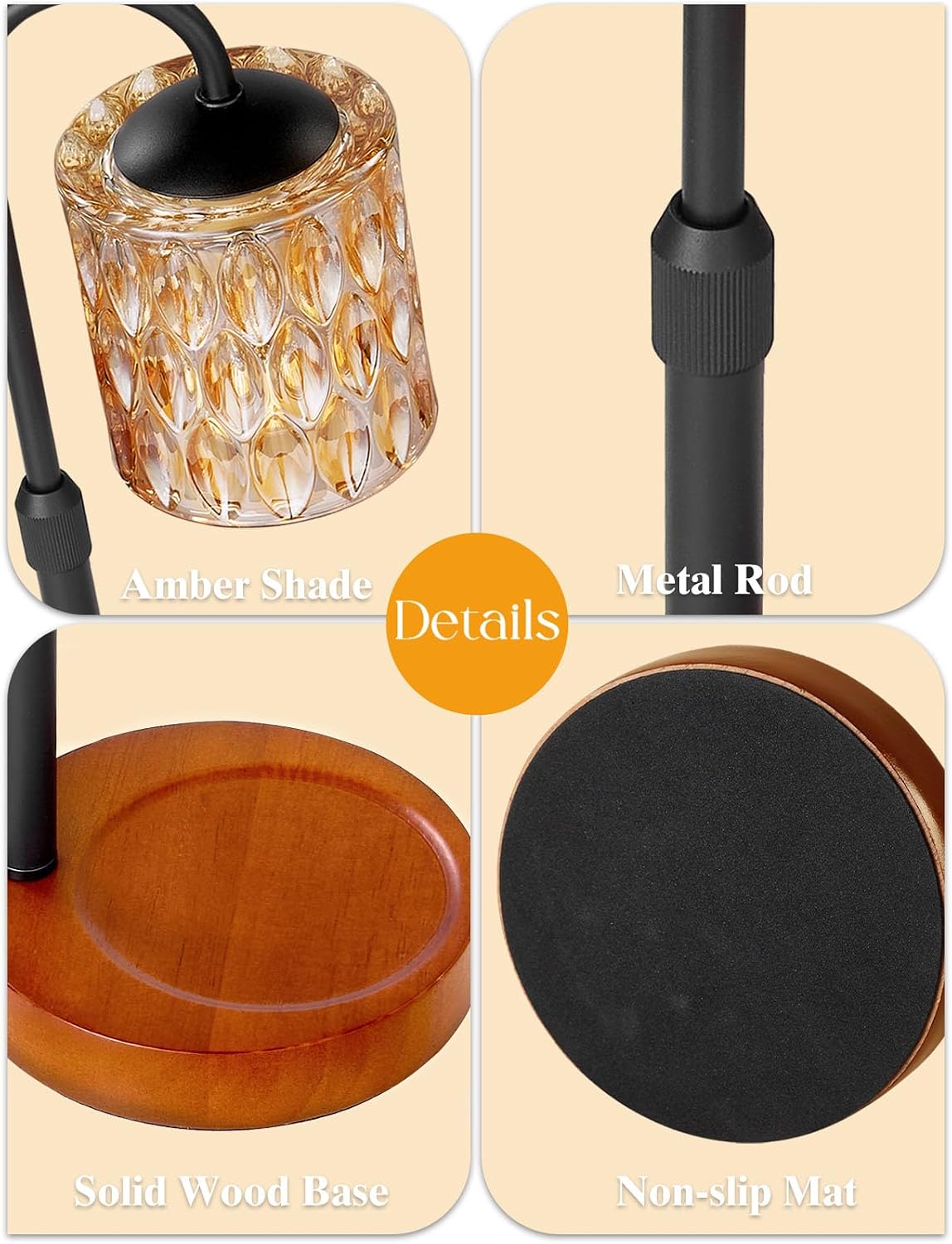 Briever Dimmable Candle Warmer Lamp with Timer, Height Adjustable Electric Candle Wax Warmer, Christmas Birthday Gifts for Women Mom, House Warming Gifts New Home Room Decor, Black Solid Wood Base