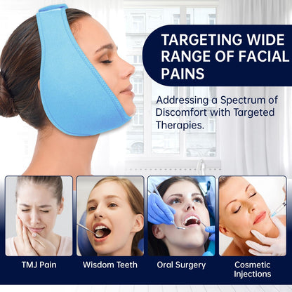 Wisdom Teeth Ice Pack Head Wrap Jaw Face Ice Pack with 4 Gel Packs