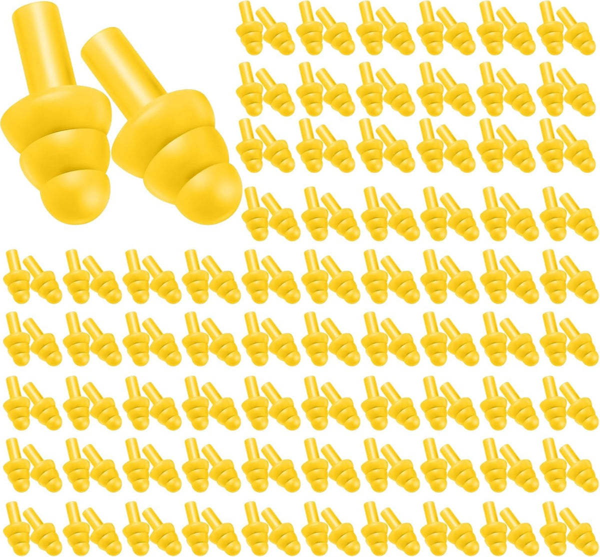 TrelaCo 200 Pairs Ear Plugs Bulk, Reusable Silicone Ear Plugs, Black