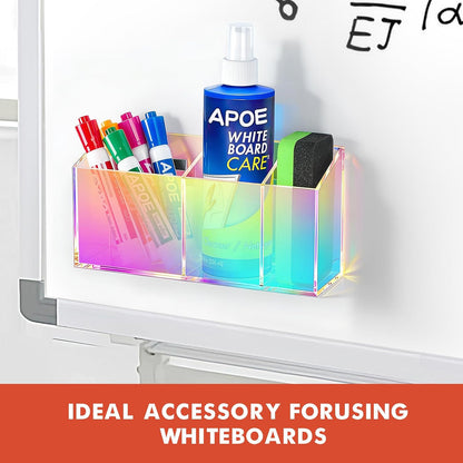Magnetic Dry Erase Marker Holder for Whiteboard, Fridge, Classroom | Acrylic Magnet Pen Holder for Office, Refrigerator, Whiteboard Maker Holder for Teacher, Locker Organizer Accessories(Clear)
